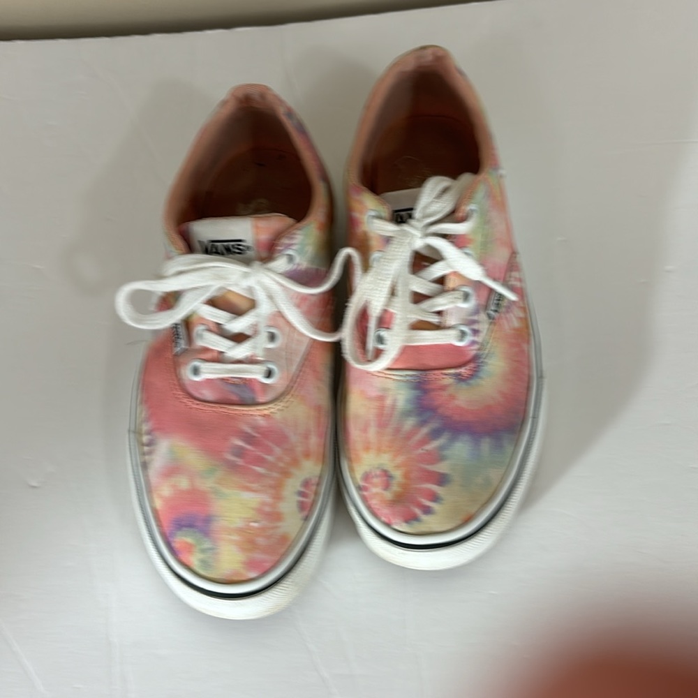 Vans Pink Pastel Tye Dye Lace Up Sneakers Size 8 - Picture 2 of 12
